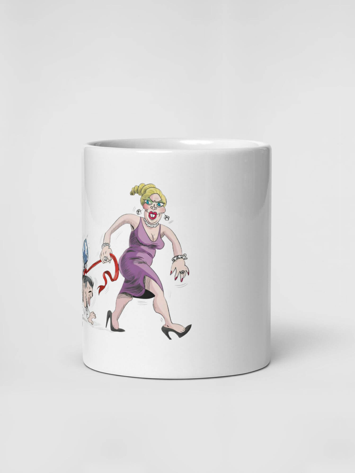 Glossy Diamonds Are A Girls Best Friend Mug      Japan Cartoon Woman ring character drinks cup coffee, tea, juice, milk drinking cups miteigi branded product item tumblers ceramics in white with multicolor pattern Ceramic Anime Gifts girl chicks marriage women’s engagement rings upset annoyed married womens Japanese souvenirs mugs