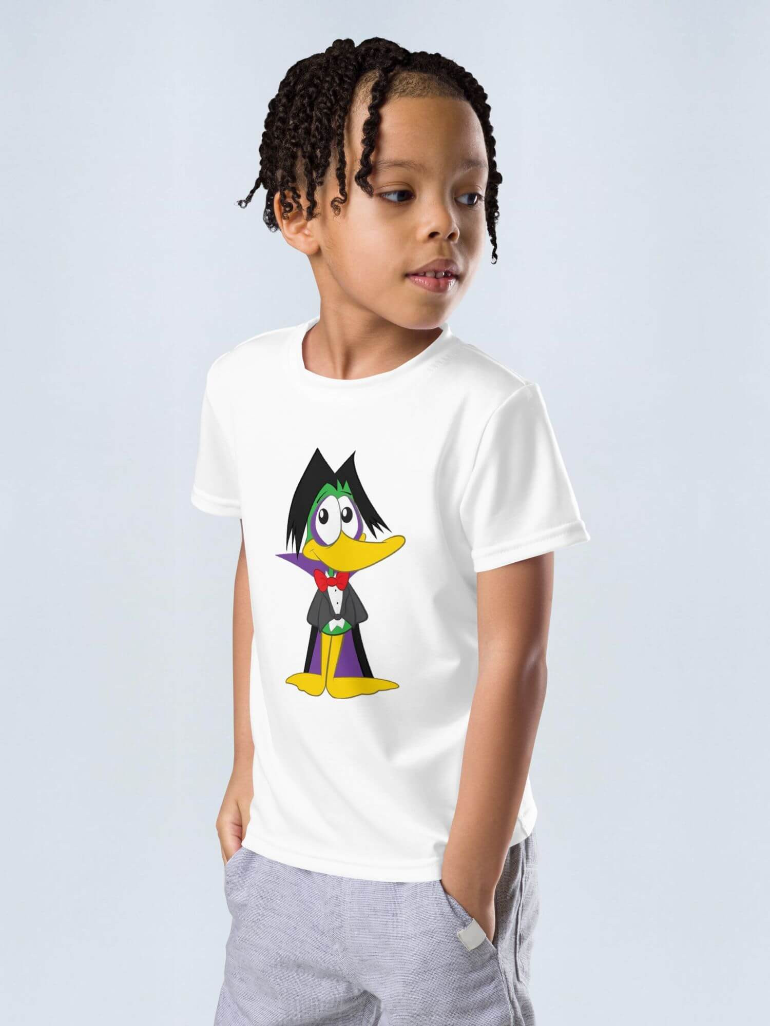 Kids Graphic Crewneck T-Shirt    Unisex Boys Girls Summer Short Sleeve Tops Round O-Neck Tees Casual Count Duckula Anime character Streetwear School children’s T-Shirts Clothes 2T, 3T, 4T, 5T, 6, 6X, 7 Years In white with multicolor design