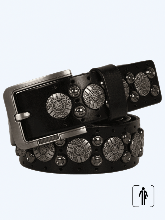 Unisex Anywear Woman Man Metal Rivet Cowboy Belt Genuine Leather Cowskin Men Belt Punk Rivet For Mens Jeans Men's Woman Belts Trending