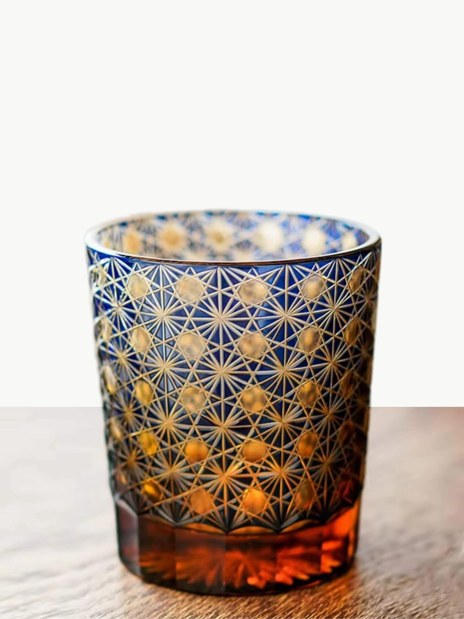 Edo Kiriko Bohemian Glass   Lead-free crystal Boho czech engraving Whiskey cups drinkware handmade to clear color glasses Whisky tumblers barware with gift box pack, Japanese Czechoslovakian hand cut bohemia glassware in blue