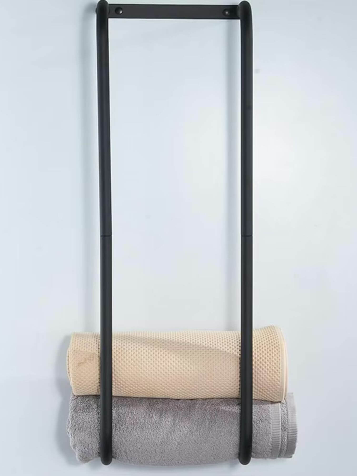 Wall Mount Towel Rack  Bathroom towels storage racks space-saving stainless steel modern organizers for bath in black