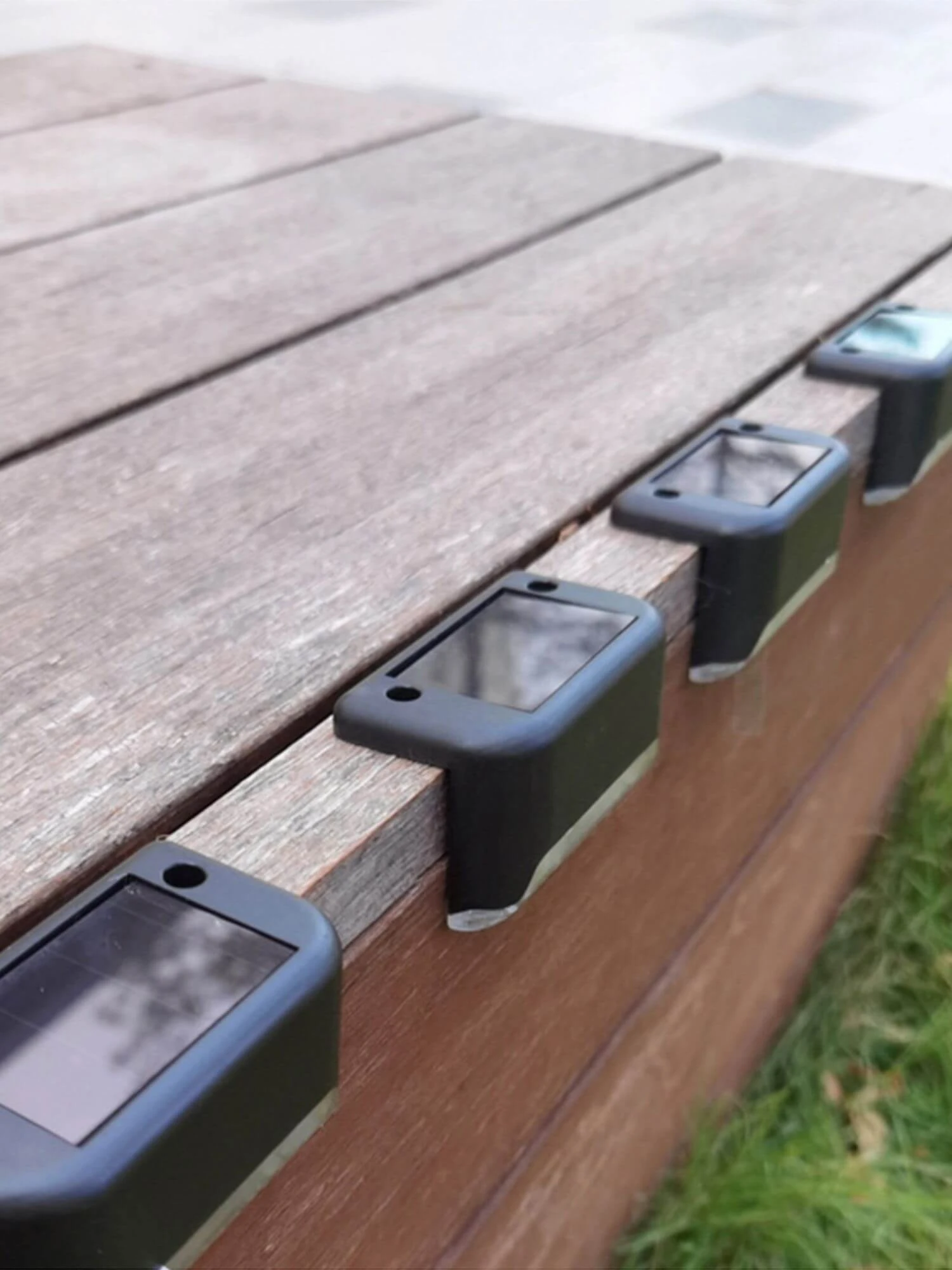 LED Solar Light    1/4/10/20pcs stair lights, Waterproof outdoor garden passage courtyard terrace guardrail step landscape lighting Furniture in black