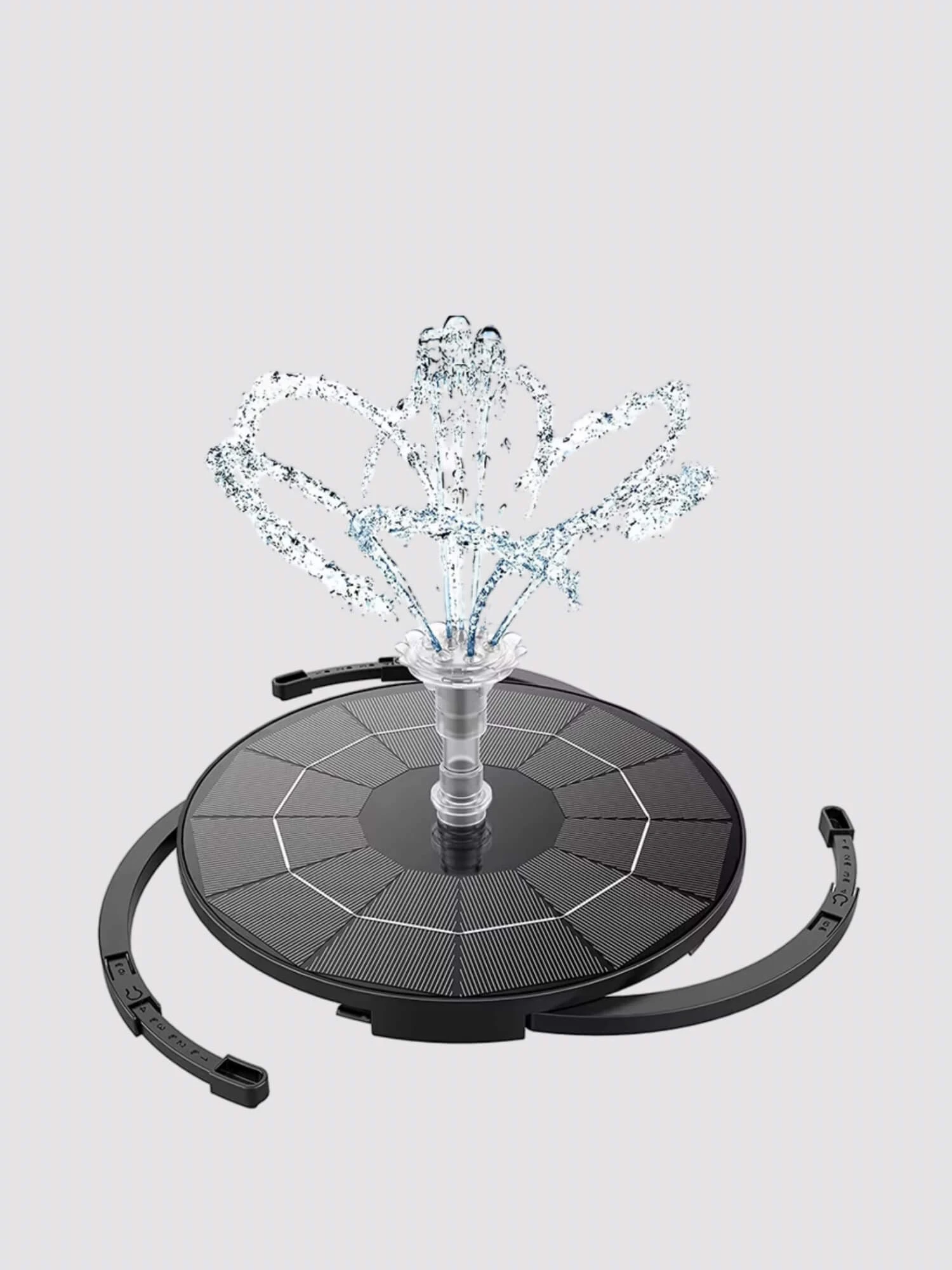 3.5W Solar Fountain Pump,   Solar powered water spray pumps with 6 nozzles, birdbaths floating fountains for outdoor garden patio ponds in black