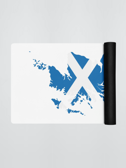 Scotland Yoga Mat logo     miteigi Logo branded product item products brand items miteigiyūki sports fitness yoga mats White with blue Scottish Country Map multicolor design sport gear equipment