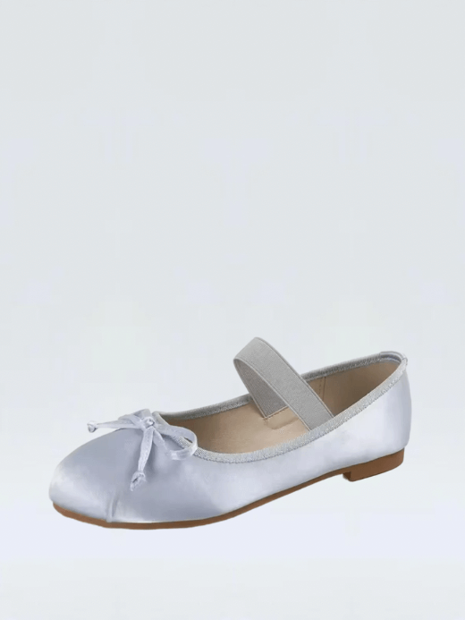 Ballet Flats  Women’s Shoes 44 Mary Jane Shoes Round Toe Women's Shoe Bow Silk Satin Flats for Woman Shoes Plus Size 33-44 Valentine Womens petite-, tall-, plus-, size footwear in blue