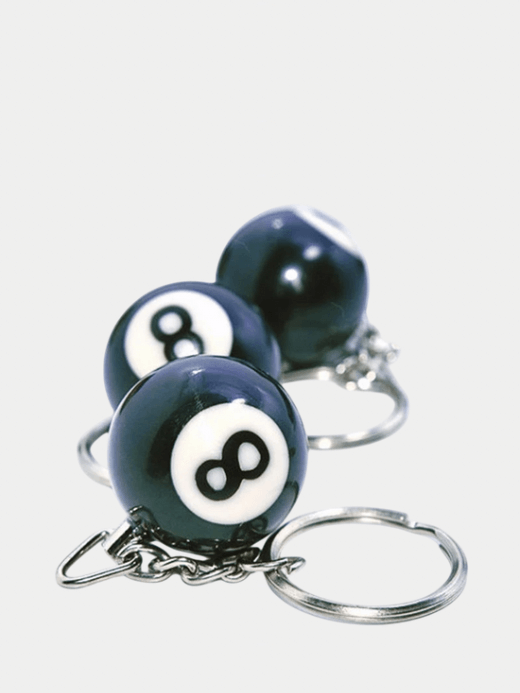 Fashion Creative 8-Ball Billiard Pool Keychain Table Ball Key Ring Lucky Black No.8 Key Chain Charm 25mm Resin Ball Jewelry Gift