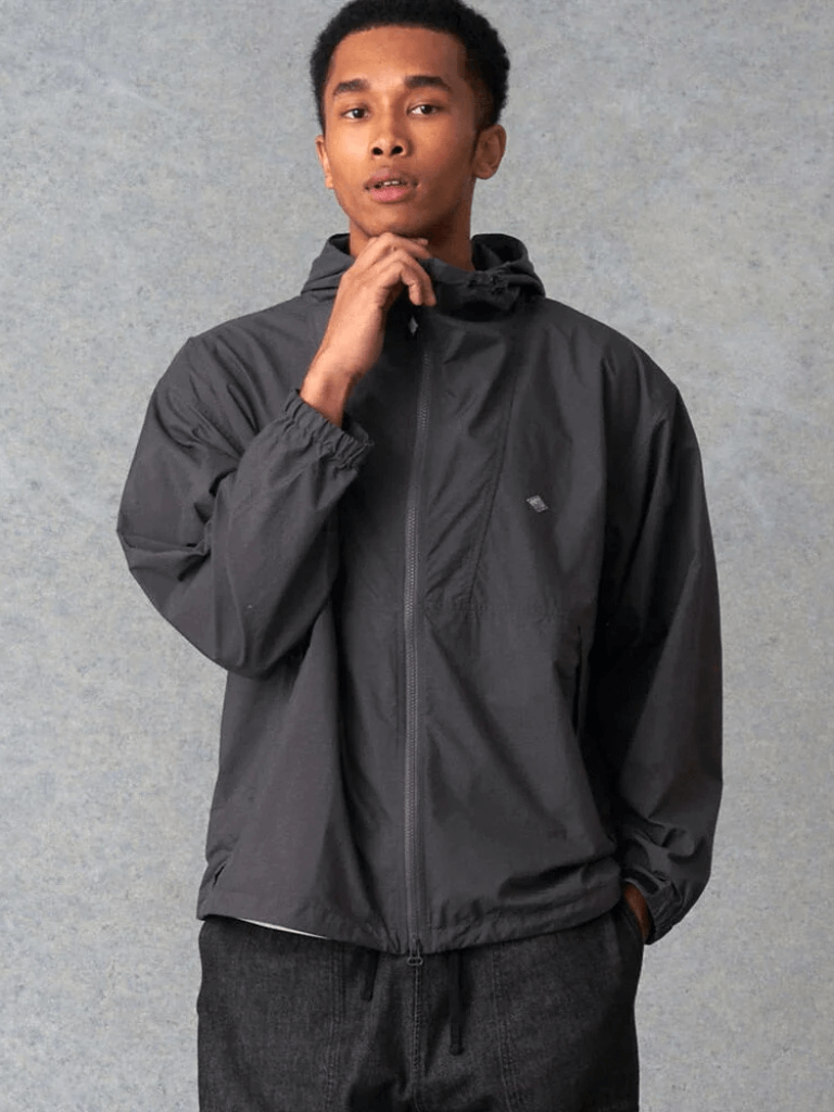 Men's man mens Women’s woman womens Genflex gender neutral unisex Genderful petite_, tall-, plus-, size Outdoor Windbreaker casual hooded waterproof Autumn Fall loose fit zip-up slit side pockets, Youth long sleeves drawcord hood zipper close All Seasons outwear Jackets outerwear in dark Gray grey
