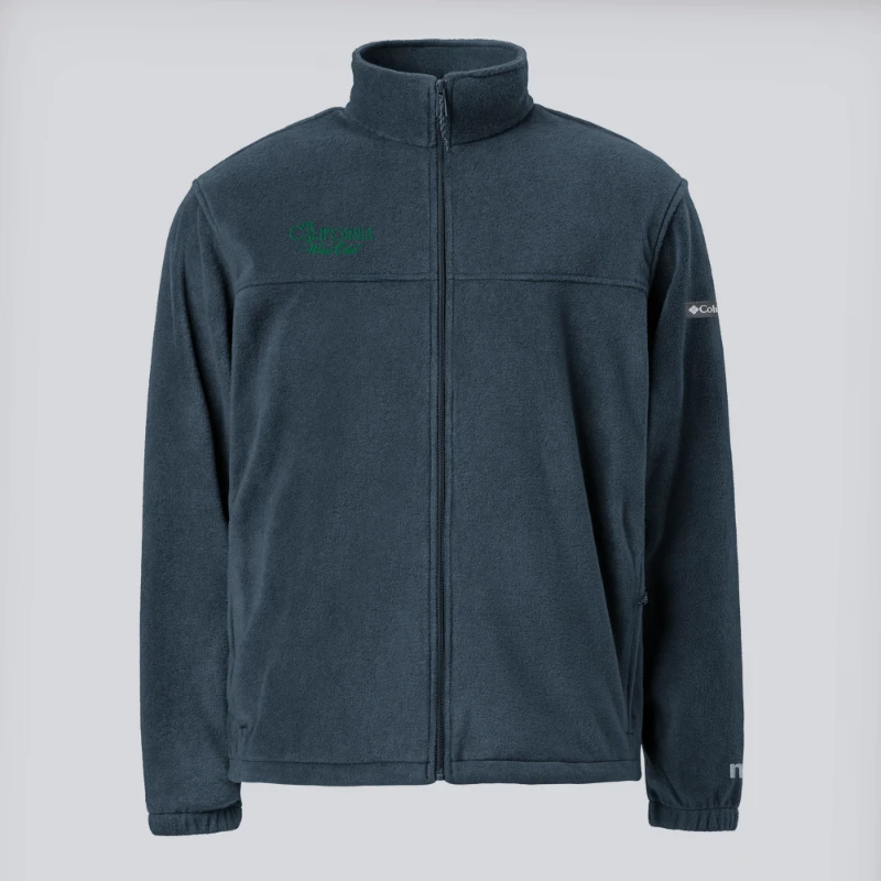 Genflex gender neutral unisex Men’s man mens Women's woman womens petite-, tall-, plus-, size Casual wfh office workwear miteigi x The California Wine Club turn-down collar zipper close long sleeves regular length polyester blend fleece textured zip-close slit side pockets Jackets Outerwear fashion outwear in Collegiate Navy blue