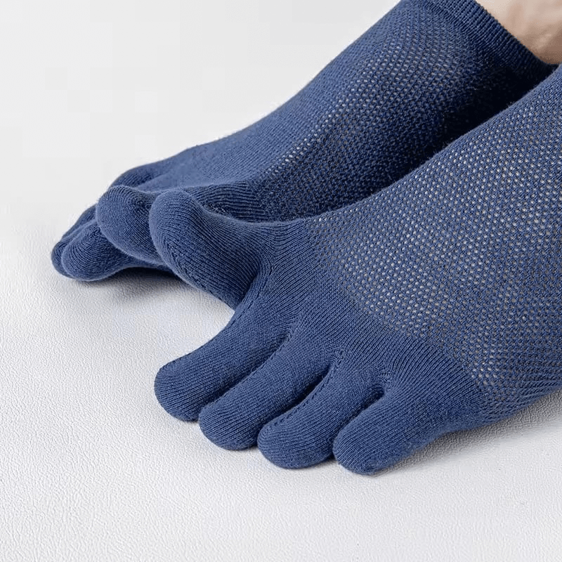 3 Pairs Men's man mens Women’s woman womens Genflex gender neutral genderful unisex anywear Fashion Casual Finger Soft Breathable High Quality Mesh Casual Sox Sweat-absorbing non-sli Boat Socks 3-Pairs in Blue