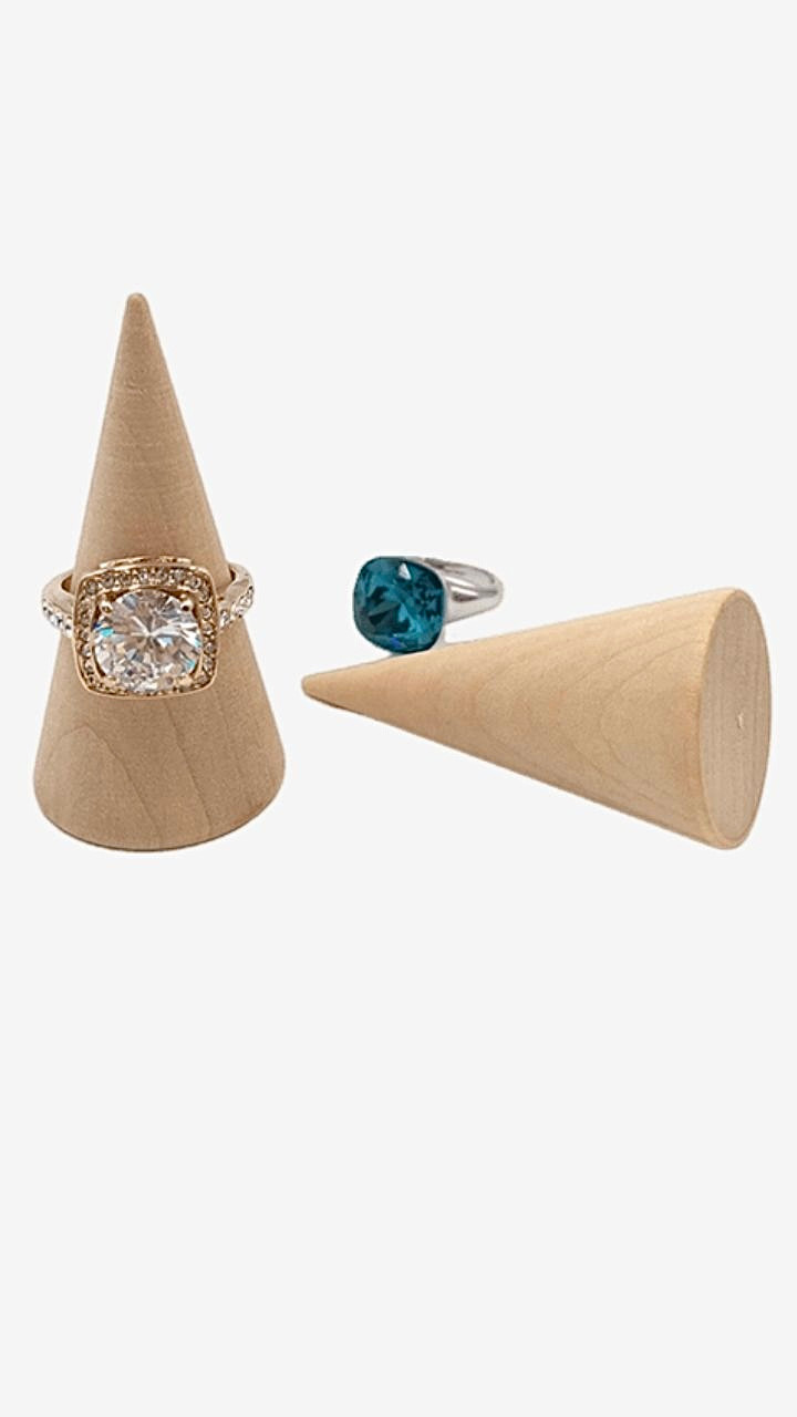 5Pcs Set Ring Organizer Wooden Cone Creative Rings Holder Jewelry 5 Five Piece Wood Display Holder Ring Display Tools Jewelry Storage Supplies jewelery Packaging & Displays Trending