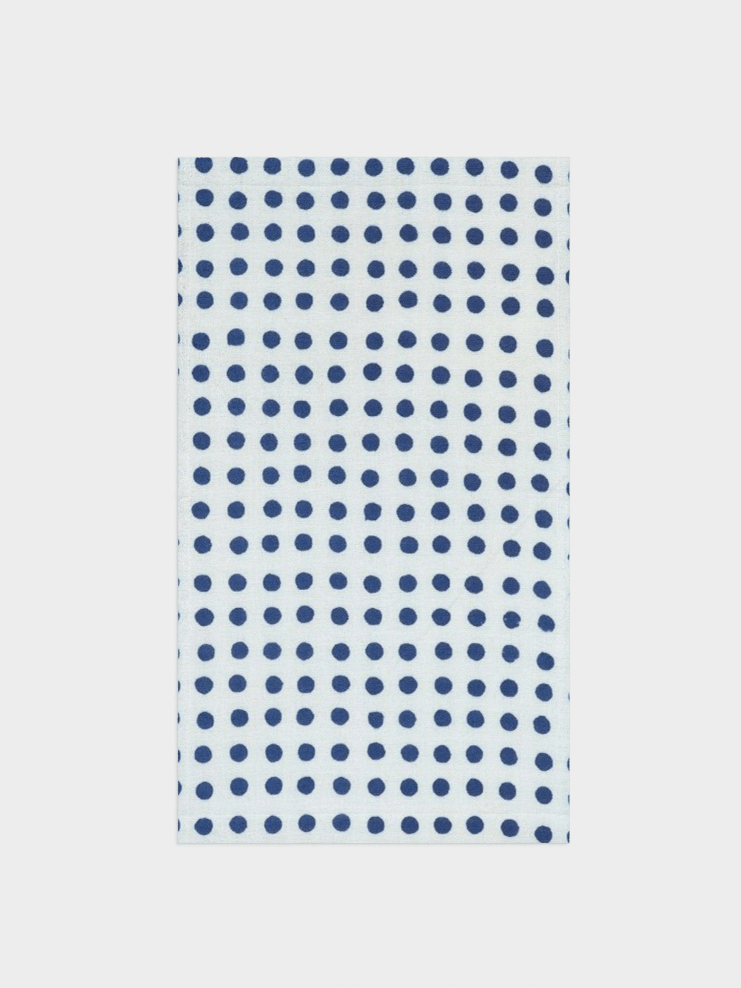 Japanese cotton-blend Mameshibori Hand Towels in white with traditional blue dots pattern