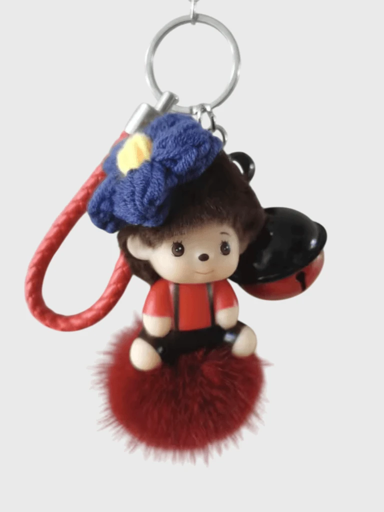 Women’s woman womens kids boy girl unisex genflex gender neutral Anime kawaii Personalized Bag Charm Festival Practical Gift Soft plush doll Material Keychains in red With blue