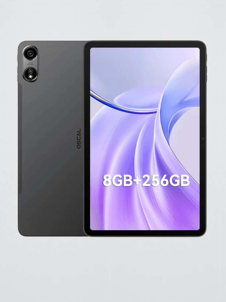 OSCAL Pad 100, Tablet Android 15, 12″ inch 2K Display T615 Octa Core, 16MP AI Camera 24GB(8+16) 256GB Tablet 9000mAh, 4G LTE PC in black gary grey