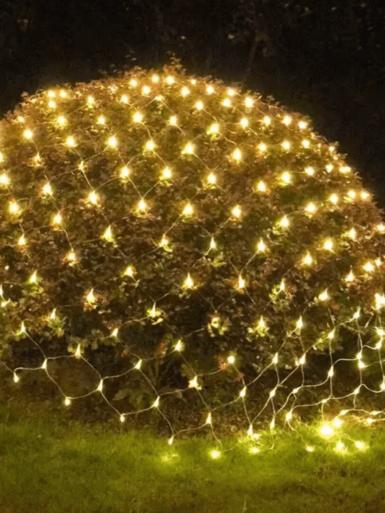 150x150CM Mesh Lights Outdoor Waterproof String Lights With 8 Modes Plug In Connectable Lamp For Valentines Christmas Holidays Wedding Party event supplies in warm white, Lighting strip square grid 150cm²