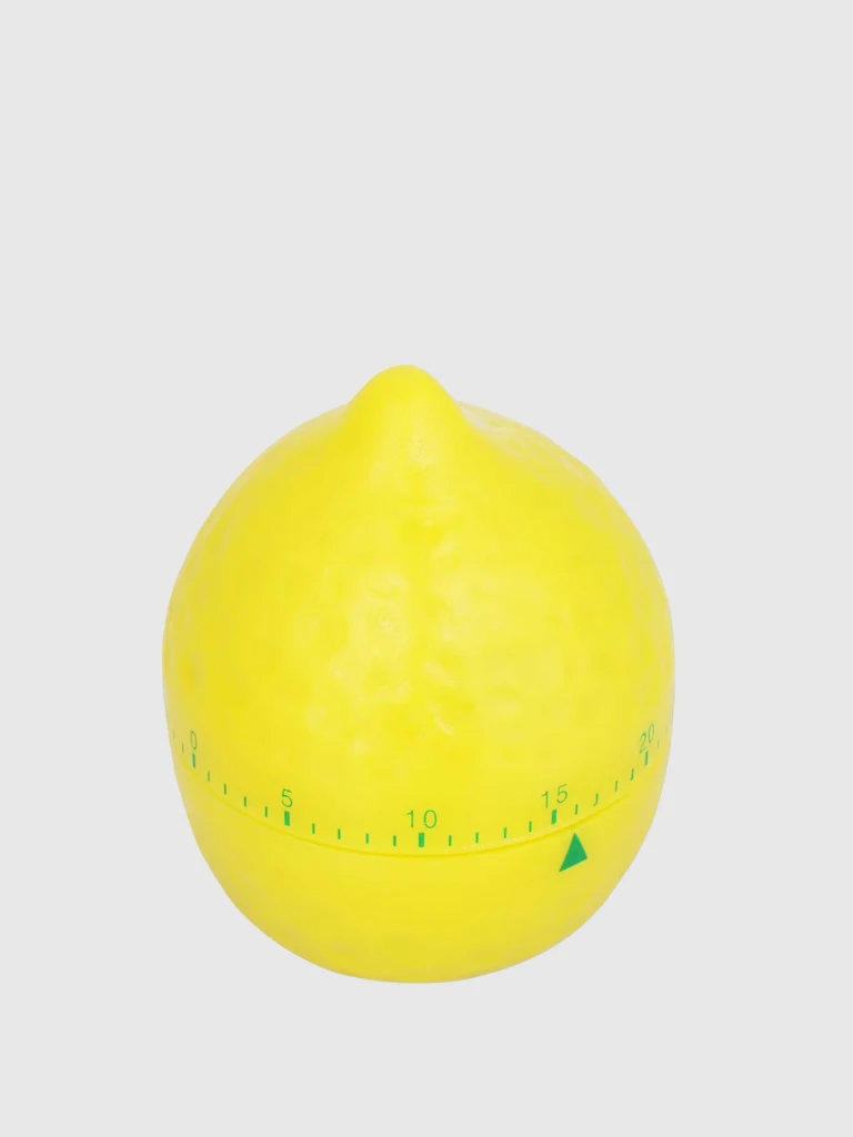Lemon Cooking Timer Home Timer Mechanical Timer Kitchen Mechanical Timer Manual Lemons Shape Counters for Home Cooking preparation Timing Tools in yellow with green accent color