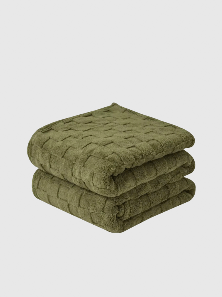 Good Nite Sofa Throw Blanket Throw Fleece Blanket Cosy Warm Large Bed Throws for Sofas Couch Bed and Car Double size bedding in green