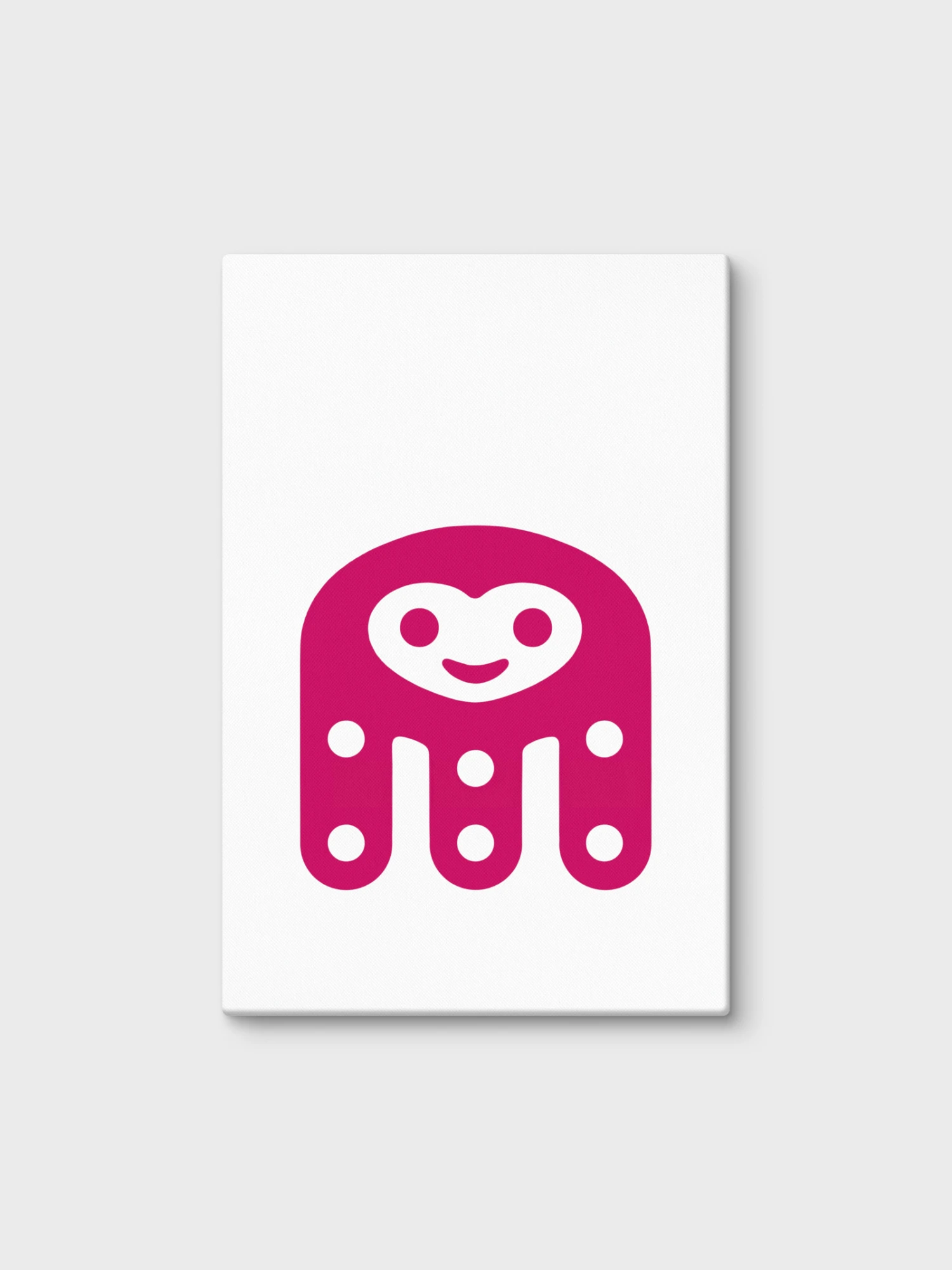 60" Japanese style modern minimalist character design Octopus Canvas print on wooden frame wall art prints 60" in white with rose red