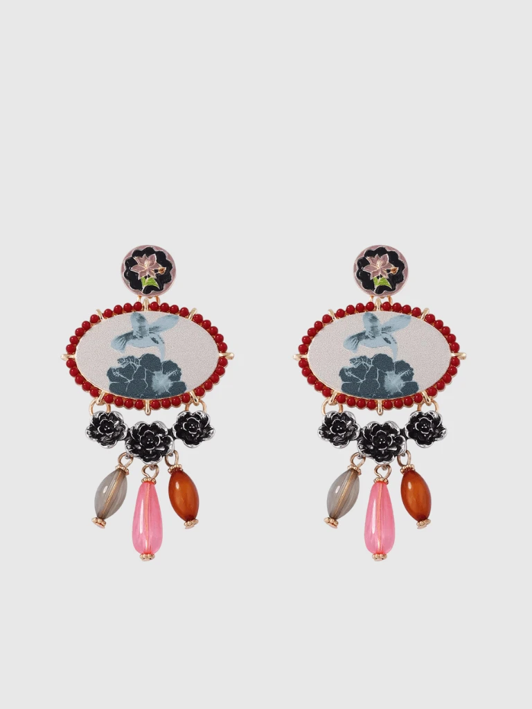 Women’s woman womens  ZAA Ethnic Irregular Resin Earrings for Women Vintage Style Holiday Party Jewelry Gifts Jewelry in multicolor