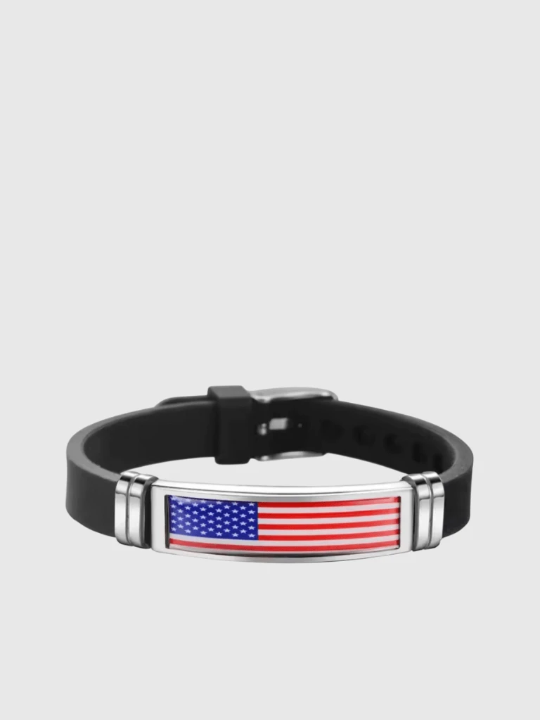 Unisex genflex genderfluid gender neutral for Men Women Womans Mans USA American Country National Flag Bracelet Bangle Gifting with black color