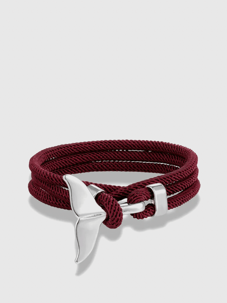 Women’s woman womens Men’s man mens Unisex Genflex Gender Neutral Genderfluid Ocean Style Whale animal design Tail Anchor Bracelet for Men Women Multilayer Adjustable Rope Couple Bracelets Fashion Friendship Jewelry Gift Jewellery in hole burgundy wine-red with silver