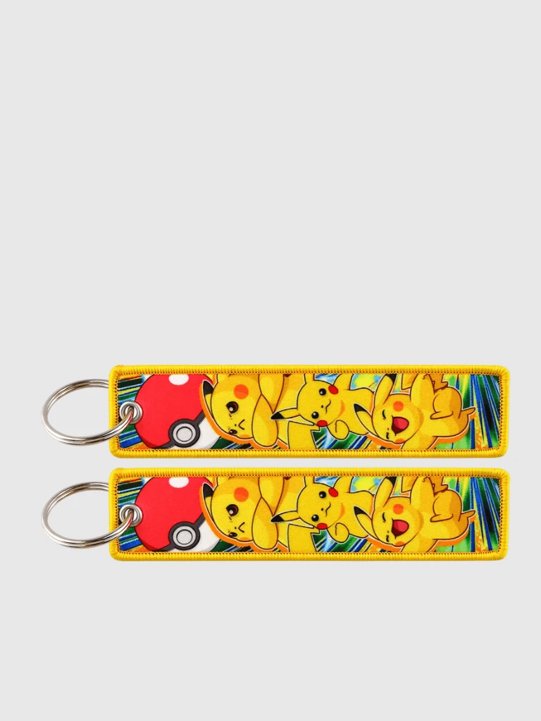 Anime Pokémon Pikachu Keychain for Cars Backpack Key Holders Embroidery Keyrings Key Tag Jet Accessories Gifts charms