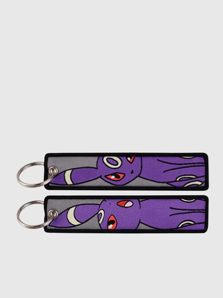 Anime Pokémon Umbreon Keychain for Cars Backpack Key Holders Embroidery Keyrings Key Tag Jet Accessories Gifts charms In purple with multi