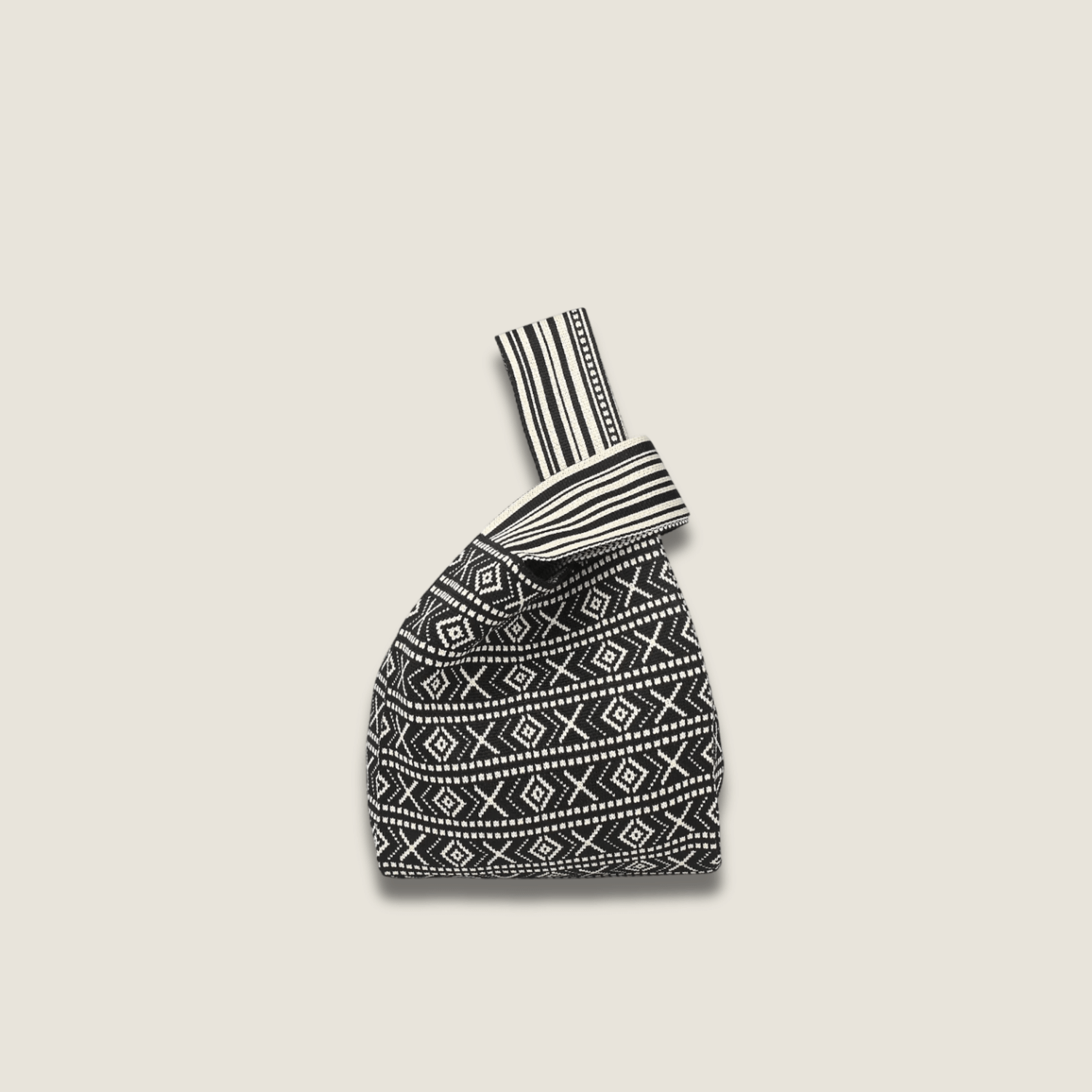 Geo Retro woman women’s High-End Fashion geometric bohemia design Style Exquisite Pattern Wrist Handbag, Durable and Wear-Resistant Knitted Fabric Can Be Used for a Long Time, Suitable for All Seasons, Can Be Used by Women for Travel, Vacation, Walking and Shopping boho bohemian Bags in black with white multi color
