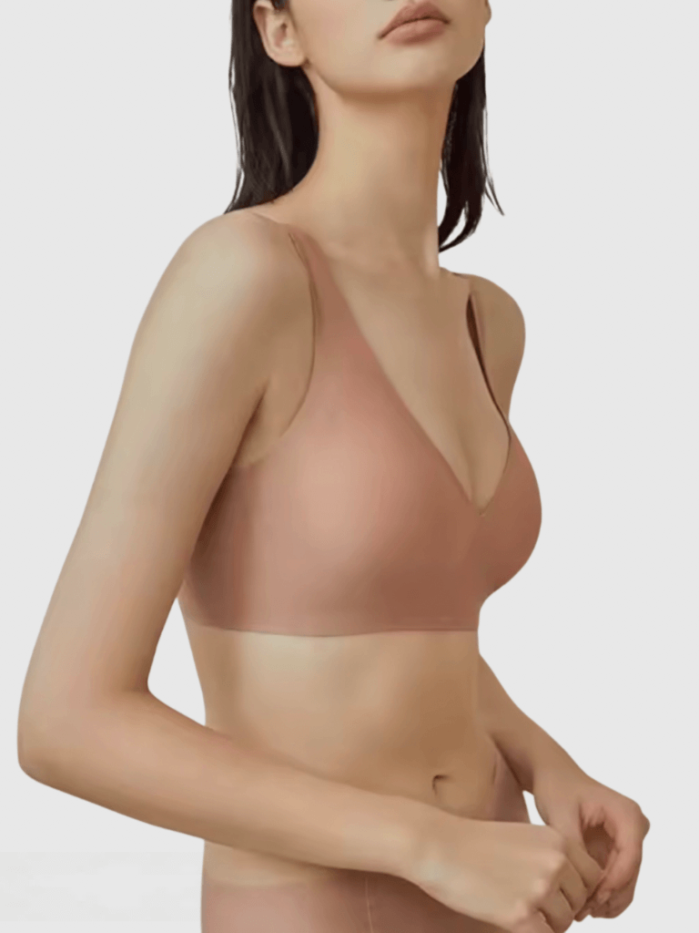 Women’s woman womens Men’s man mens petite-, tall-, plus-, size Breathe Deep V-Neck Thin Seamless 3D Soft Support without Wires wireless wire-free to Push Up and Hold Side Breasts and Prevent Sagging underwear intimates Bras in khaki color
