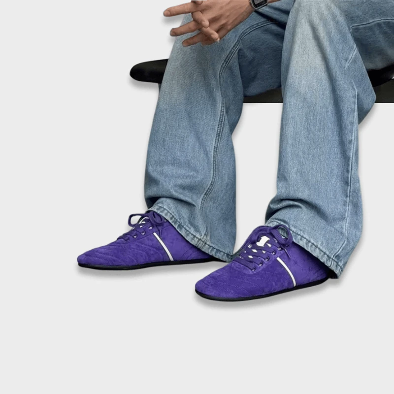 Men’s man mens Casual Flat Bottom Running Commuter Collection Comfortable Breathable Sport Sneakers trainers shoes in purple