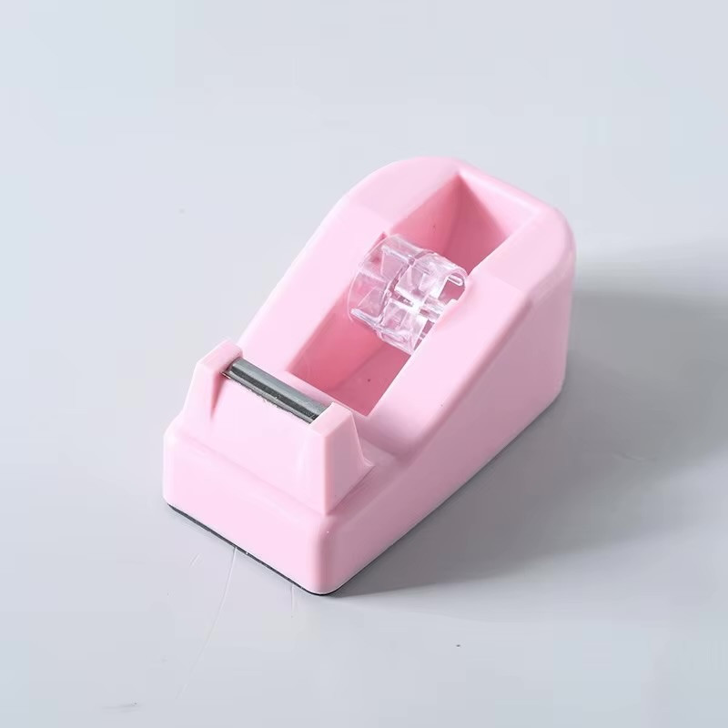 Office Home Mini Tape Cutter Black Pink Blue Green Students Handmade Tools Non-slip Tape Dispenser Holder Family Gift Packaging in pink color