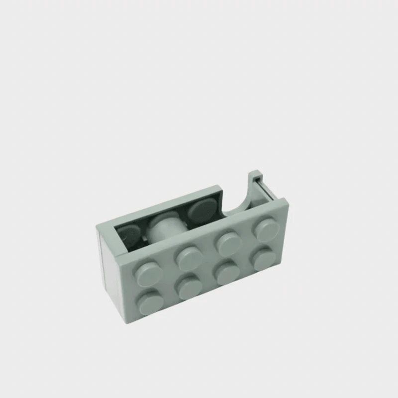 Office Home Building Block Desktop Tape Cutter Transparent Tape Holder for Office Stationery Tape Dispenser Cute Storage Box dispensers in green