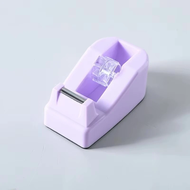 Office Home Mini Tape Cutter Black Pink Blue Green Students Handmade Tools Non-slip Tape Dispenser Holder Family Gift Packaging in lilac purple color