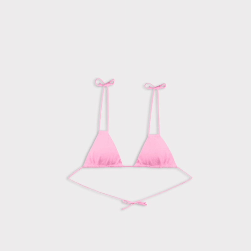 Women’s woman womens petite-, tall-, plus-, size Classic crossover string Triangle Bikini Top Woman Swimwear Triangular Tube Bathing Suits Sexy Biquini UP Swim Wear Bandage swimwear in pink