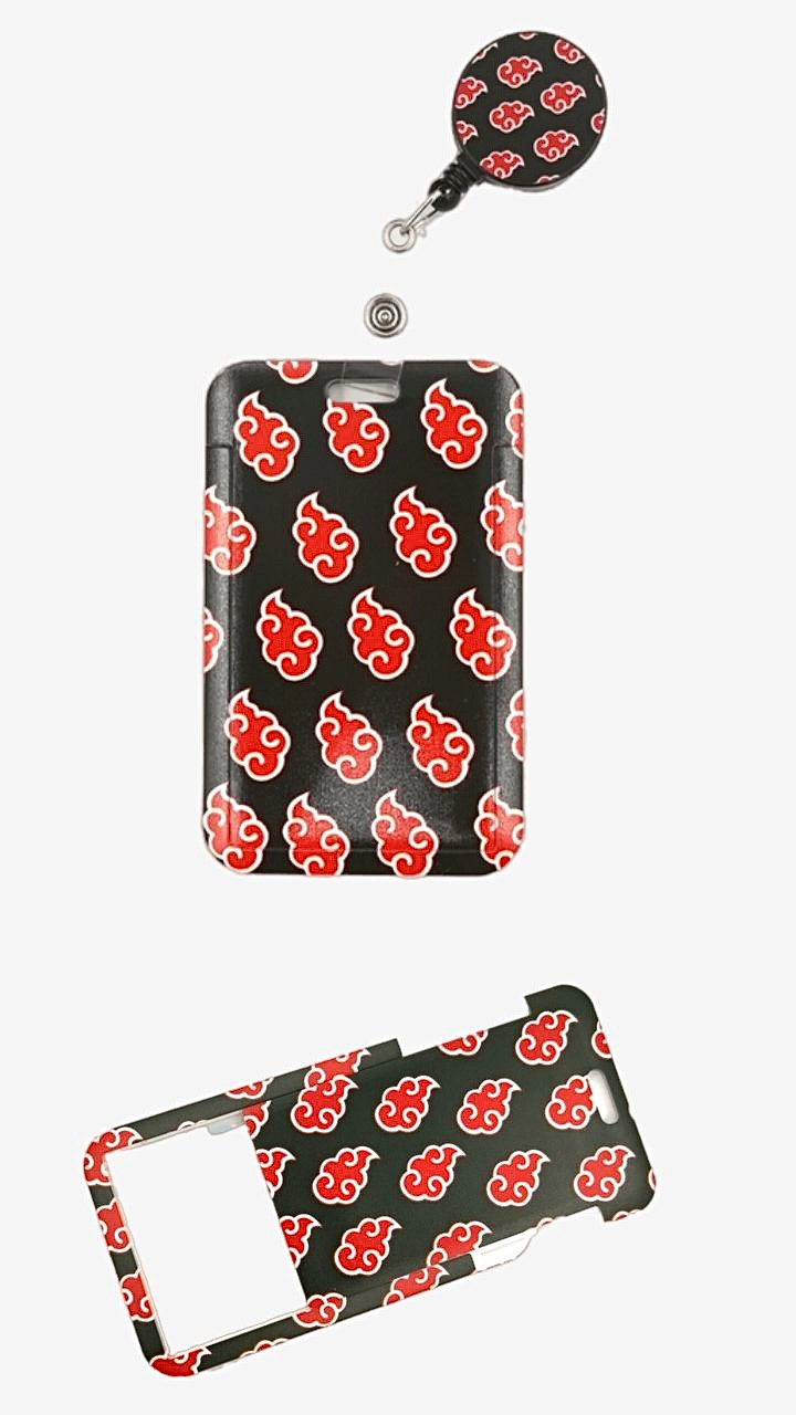 Anime Japanese Akatsuki Organization Red Clouds Cartoon Cute Credit Card Holder Lanyard Women Men Kid Student Retractable Badge Reel School Office ID Name Bus Clips Card Badge Holder Japan Key Chains Lanyards Holders Trending