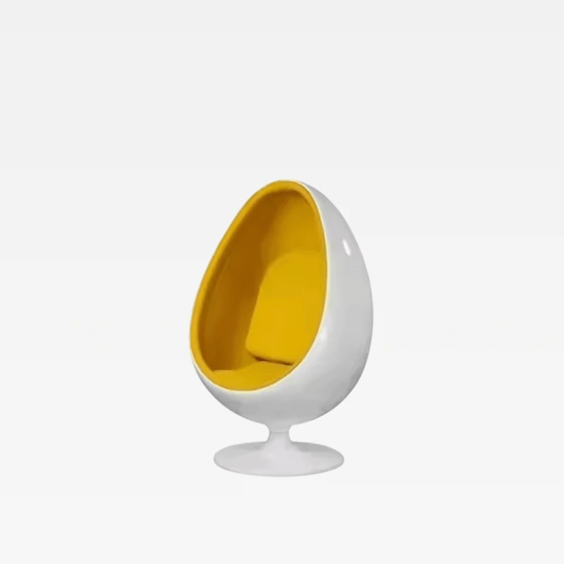 Office Home JC Norway Scandinavia Scandinavian Norwegian Nordic style fashion Study-, Living-, Room Single FRP Shopping Mall Personality Pointed Ball Round Leisure Creative Egg Chair Armchair Chairs furniture in yellow with white