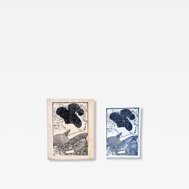 Office Home Tourism souvenir Japanese wooden Stamp Scrapbooking Ukiyo Japan Travelogue Vintage Scrapbook Journaling Diary Decoration Wood Notebooks Stamps seals Japan souvenirs Geisha Girl in natural light wood