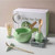 4-8pcs/set Ceramic Matcha Set Tea Bowl Traditional Japanese Tea Making Tools matcha tea-set tea whisk bamboo matcha brush sets in light green