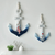 Indoor Outdoor Garden New England USA American Mediterranean Nautical ships Anchor Navigation Decoration Wooden Marine Crafts Home Wall Courtyard Decor Pendant Hanging Clothes Hook Beach Sign in blue with white multi color
