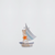 Indoor Outdoor Garden New England USA American Mediterranean pastel Colored Nautical Themed Mini Sailboat Models Wooden Iron Crafts Boat Figurines Home Desk Decor Graduation Home Decoration Hotel Room Figurine The Best Gift for Adult Teenagers in orange white, with multi color