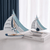 Indoor Outdoor Garden New England USA American Mediterranean pastel Colored Nautical Themed Mini Sailboat Models Wooden Iron Crafts Boat Figurines Home Desk Decor Graduation Home Decoration Hotel Room Figurine The Best Gift for Adult Teenagers in light-, dark-, blue white, with multi color
