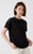 Women’s woman womens petite-, tall-, plus-, size Light Luxury High-Quality Cotton Blend Round O-neck Crewneck Short-Sleeves T-Shirt with Contrasting Chain Detail Pullover Style tops Tees  T-shirts in black with white chain trim