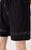 Women’s woman womens petite-, tall-, plus-, size Vacation holiday getaway Comfortable Elastic Mid-rise Waist drawstring drawcord Strap Solid Color Mixed Cotton hollow-out Shorts in black
