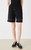 Women’s woman womens petite-, tall-, plus-, size Vacation holiday getaway Comfortable Elastic Mid-rise Waist drawstring drawcord Strap Solid Color Mixed Cotton hollow-out Shorts in black