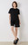 Women’s woman womens petite-, tall-, plus-, size Vacation holiday getaway Comfortable Elastic Mid-rise Waist drawstring drawcord Strap Solid Color Mixed Cotton hollow-out Shorts in black