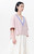 Women’s woman womens petite-, tall-, plus-, size Short Sleeves Spring Summer Contrast Collar Design Drop-shoulder Pure Cotton V-Neck T-Shirt  Tops Tees in pink with lilac accent ribbed trim