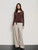 Women’s woman womens petite-, tall-, plus-, size Wool Cotton Blend, Dropped Collar, Elegant Ribbon long sleeves scoop neck T-Shirt, Tee, Spring Summer holiday vacation getaway Solid Chic Tops, T-Shirts in Brown