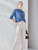 Women’s woman womens petite-, plus-, size Solid Shirts, 100% Silk Crepe, Long Sleeves, Chest Pocket Chic Blue Blouses, Spring Summer wfh Office commute workwear Lady Tops