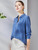 Women’s woman womens petite-, plus-, size Solid Shirts, 100% Silk Crepe, Long Sleeves, Chest Pocket Chic Blue Blouses, Spring Summer wfh Office commute workwear Lady Tops