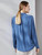 Women’s woman womens petite-, plus-, size Solid Shirts, 100% Silk Crepe, Long Sleeves, Chest Pocket Chic Blue Blouses, Spring Summer wfh Office commute workwear Lady Tops