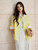 Women’s woman womens petite-, tall-, plus-, size Summer solid stripes color 100% cotton long sleeves with contrast color wide cuffs, striped turn-down collar blouse casual wfh commute workwear Shirt Tops Shirts in light yellow with white